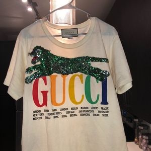 100% Authentic Gucci Green Tiger T-shirt